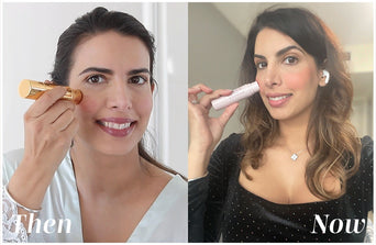 Woman using wander beauty glow blush illuminator 